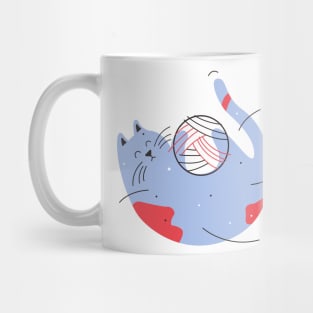 Cat with Cotton Ball Mug